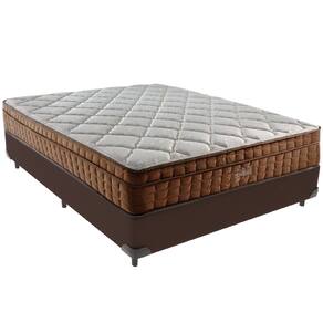 Cama Box Marrom e Colchão Anjos Star Pillow In Casal Anjos