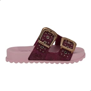Tamanco Slide Infantil Grendene Kids Barbie Silver Rosa