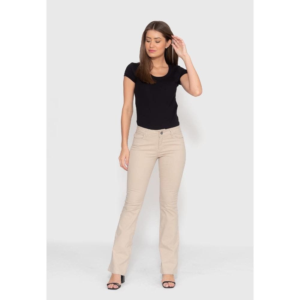 Calça Flare 7825 Bege Claro Bella Canvas [F075]