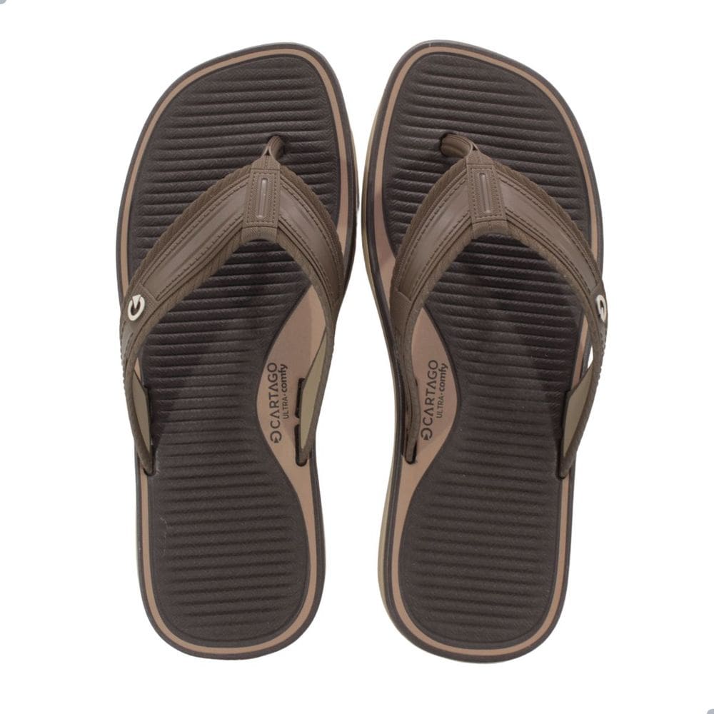 Chinelo Masculino Cartago Mali XV Bege Marrom