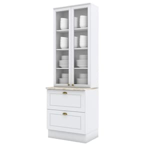 Cristaleira 2 Portas 2 Gav 72 Cm C357 Americana Branco Calcare Henn