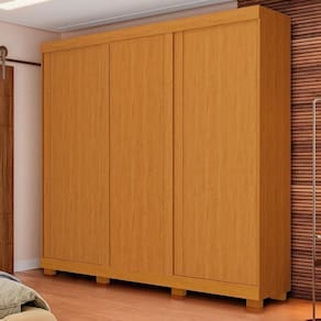 Guarda-roupa Casal Japão 3 Portas Linhamobília Cinamomo/off White/cinamomo