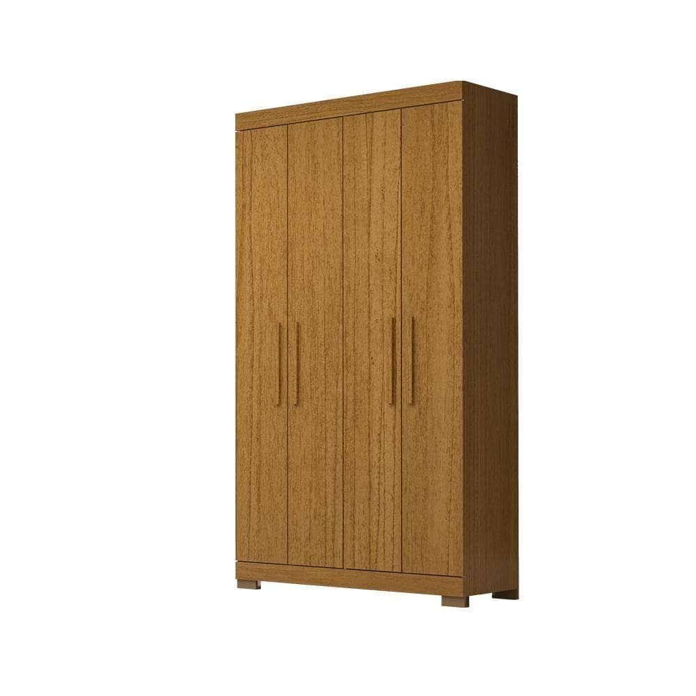 Guarda-roupa Solteiro Canadá 4 Portas 100% Mdf Linhamobília Cinamomo