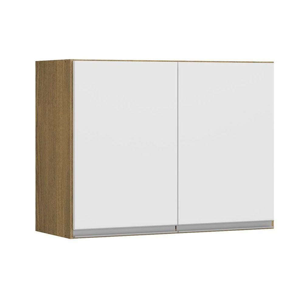 Armário Aéreo Cozinha 2pt 80x60 Mdp Branco Avelã Menu Móveis Branco Avelã