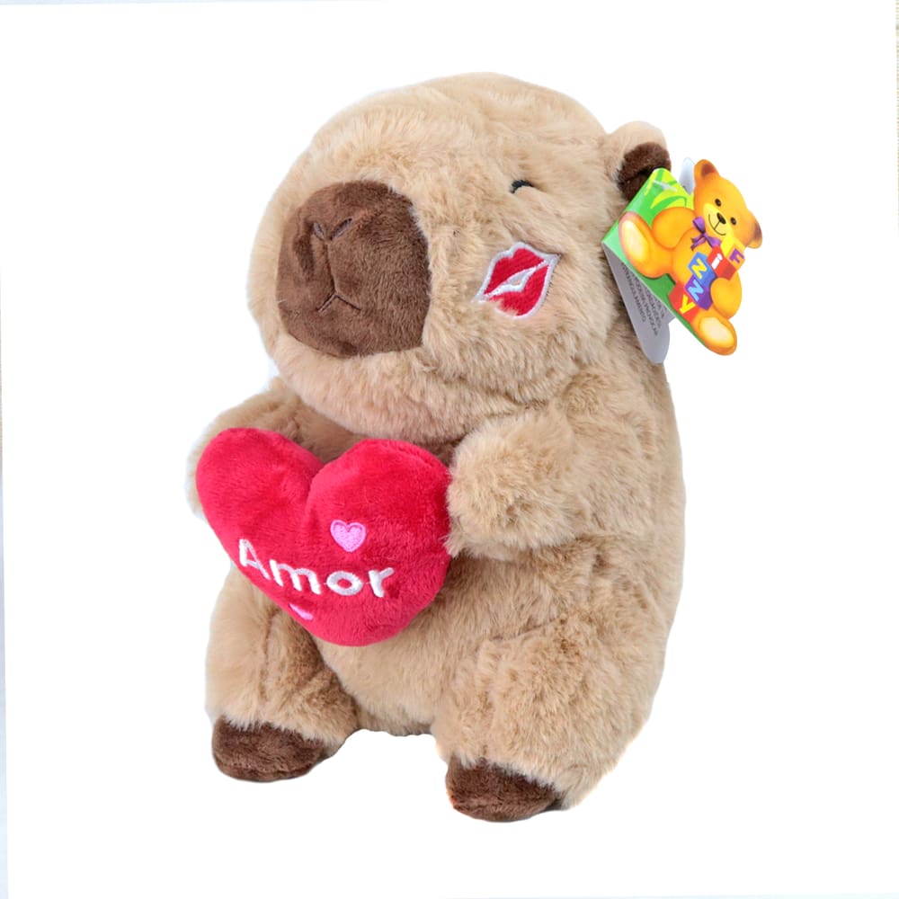 Pelucia Capivara Beijo Com Coração Amor 22cm