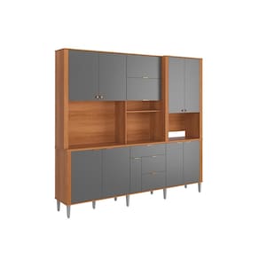 Kit Cozinha Astra 2,40m Lukaliam Móveis Compacta 10 Portas e 4 Gavetas