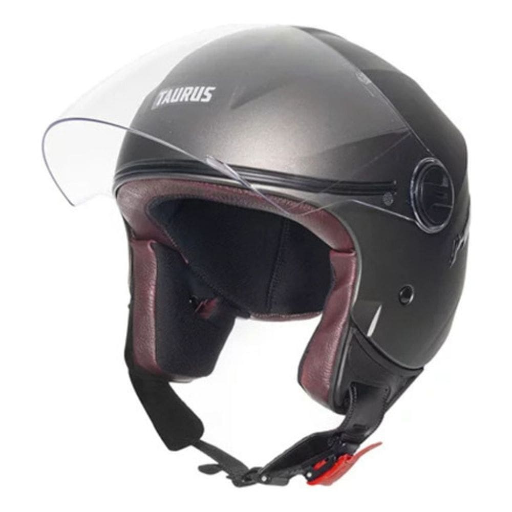 Capacete Moto Joy23 Aberto By Taurus II Couro CInza