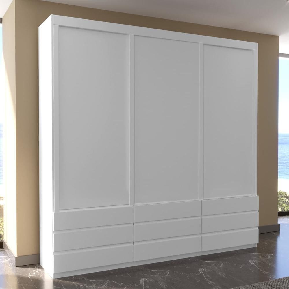 Guarda-Roupa ECO 07 100% MDF 3 Portas 9 Gavetas Bom Pastor