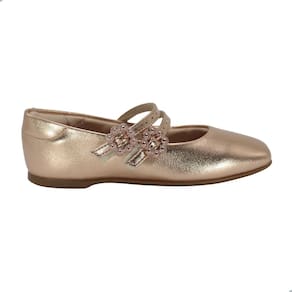 Sapatilha Infantil Molekinha Fivela Flor Bronze