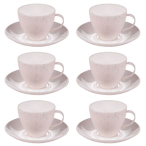Xícara de café com pires 110ml Gourmet marmorizado com 6 unidades Plasutil ref.369