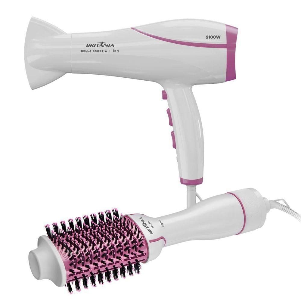 Kit Britânia Bella Escova Secadora Bella01 E Secador De CabelosBivoltBSCE21A