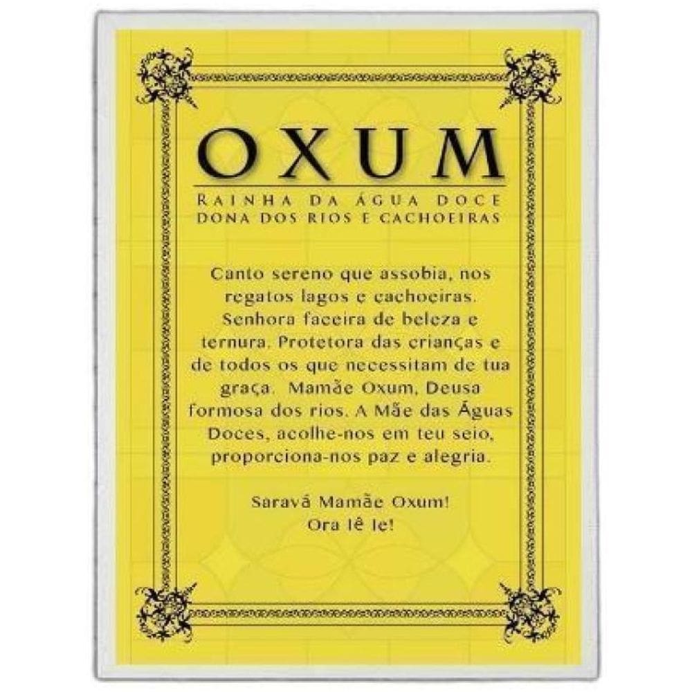 Quadro Decorativo Oração Oxum 33X24Cm Madeira Branca