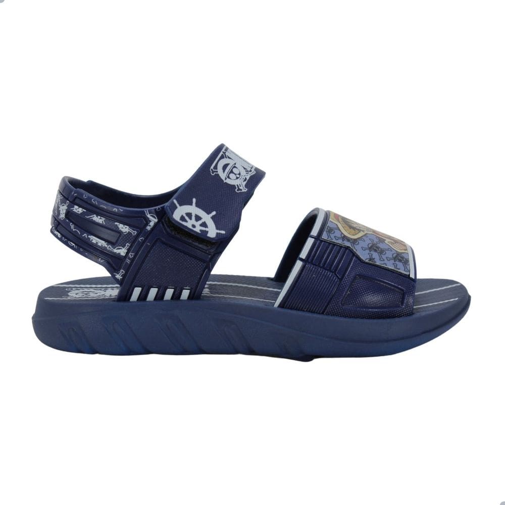 Sandália Infantil Grendene Kids  One Piece Explorer Azul e Branco