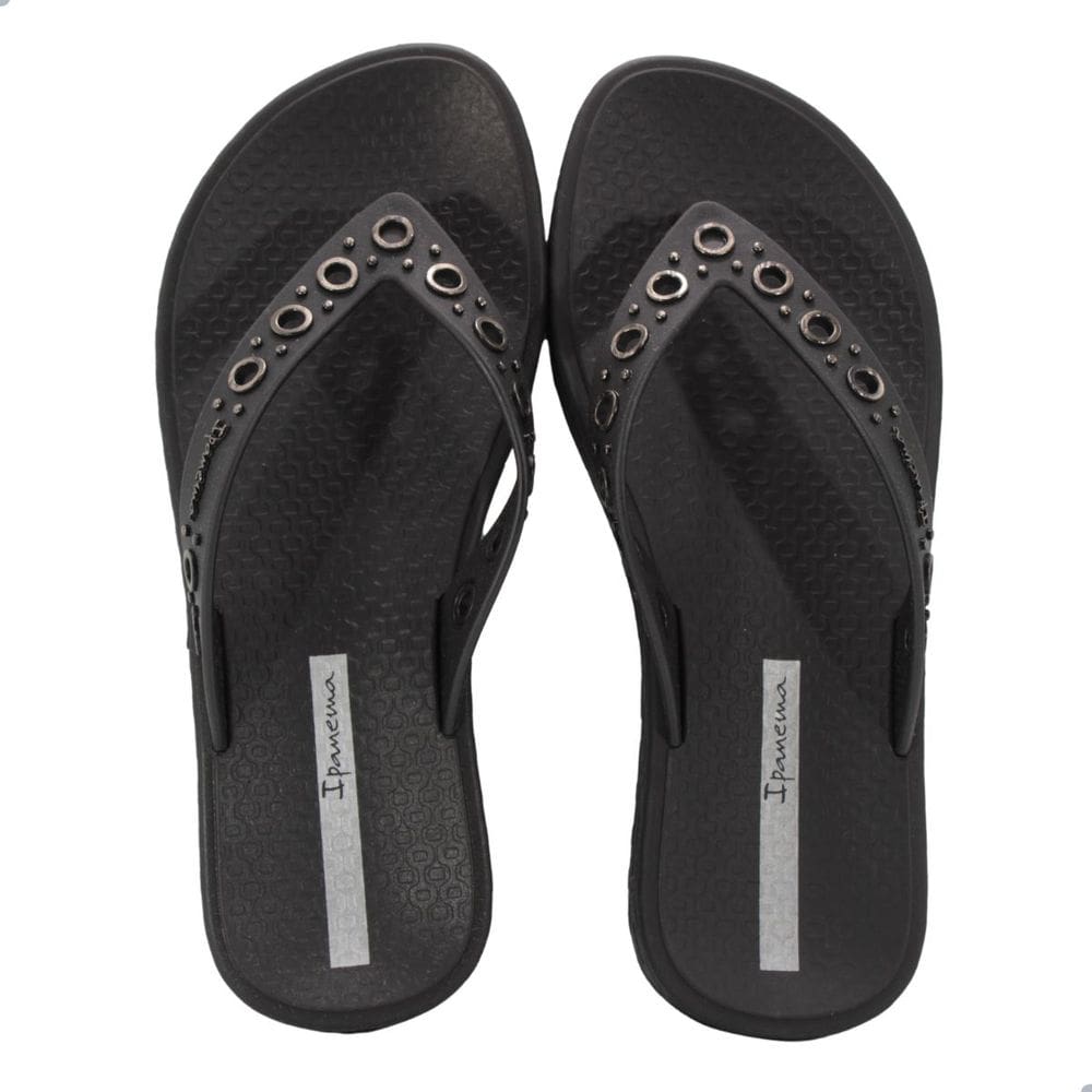 Tamanco Ipanema Luxe Adulto Preto e Prata