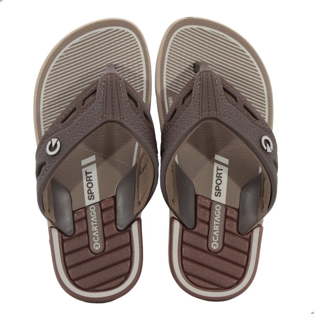 Chinelo Infantil Cartago Dallas Bege/Marrom