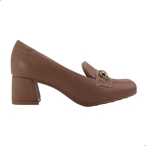 Sapato Feminino Modare Salto Bloco Napa Floather Nature Avelã