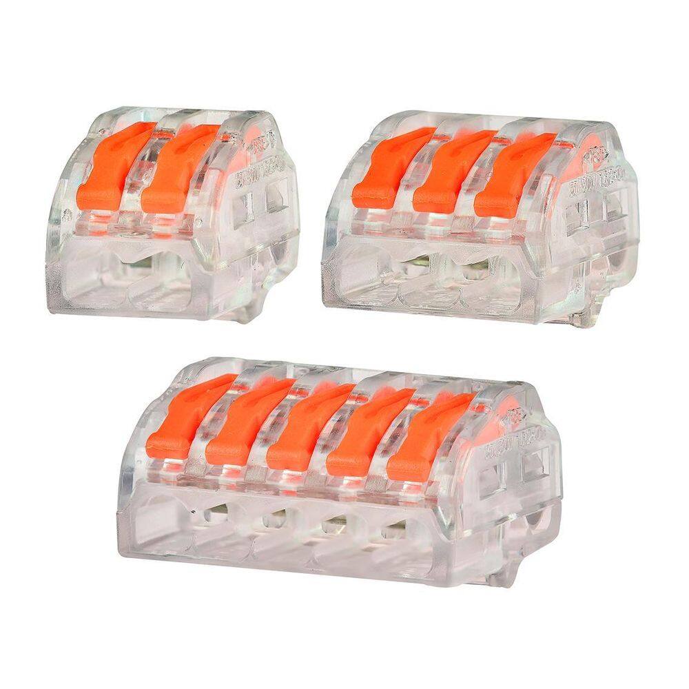 Kit 250Un Conector Emenda Com Alavanca Borne 2, 3, 5 Fios