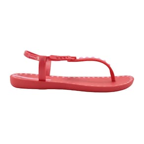 Sandália Rasteira Ipanema Class Dots Vermelho e Rosa