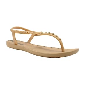 Sandália Rasteira Ipanema Class Dots Bege Ouro