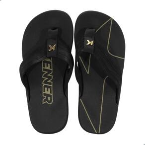 Chinelo Masculino Kenner Dfy Nk6 Preto e Dourado