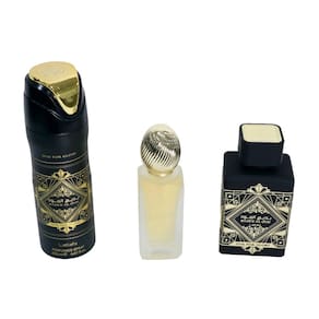 Conjunto de 3 peças de perfume LATTAFA BADE`E AL OUD FOR GLORY: 100 mL + 2