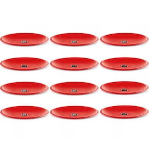 12 Pratos Plásticos Bandejas Servir 26cm UZ Lancherias Eventos Redondos Buffet
