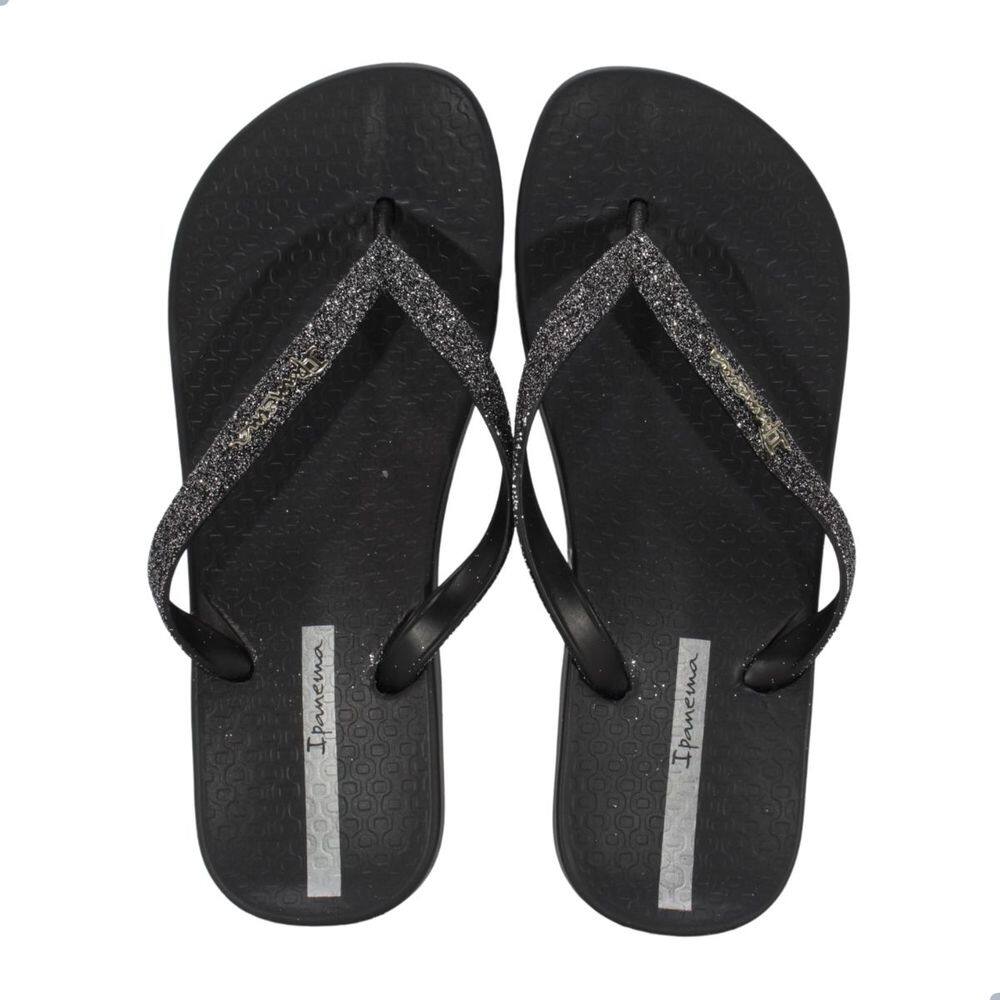 Chinelo Feminino Ipanema Anatom Glitter Preto