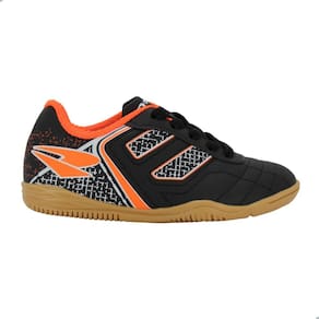 Tênis Chuteira Futsal Dray Infantil Indoor Spedy 305 Preto e Laranja