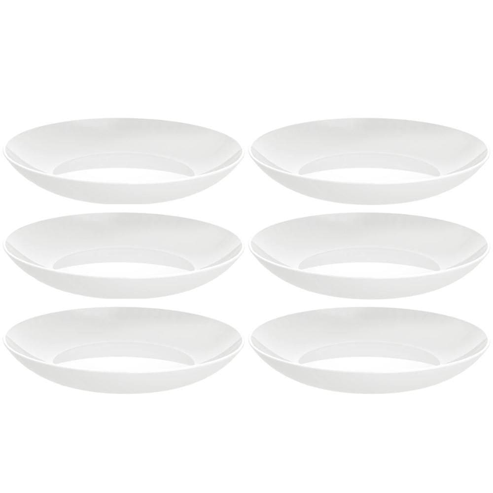 Conjunto 6 Pratos Fundos Porcelana Branca 22cm Sophia Sopas Tramontina