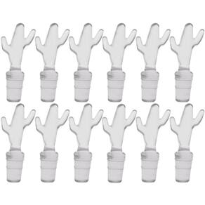 12 Tampas Vedantes para Garrafas de Vinho 8X2cm Cactus PVC Rolha Transparente