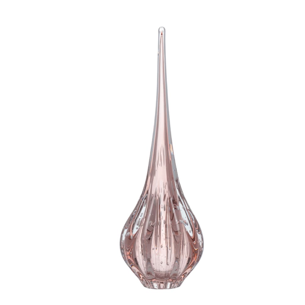 Vaso Decorativo Gota em Murano Rose Grande Para Sala Bancada