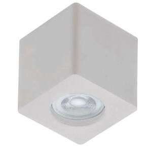 Spot Sobrepor Quadrado Branco MR16 Luminária Teto Beiral Zoom Baixo Dital