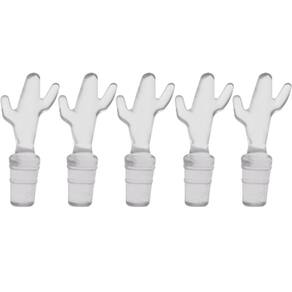 Kit 5 Tampas Transparentes de PVC para Fechar Garrafas 8X2cm Vinho Espumante Cactus