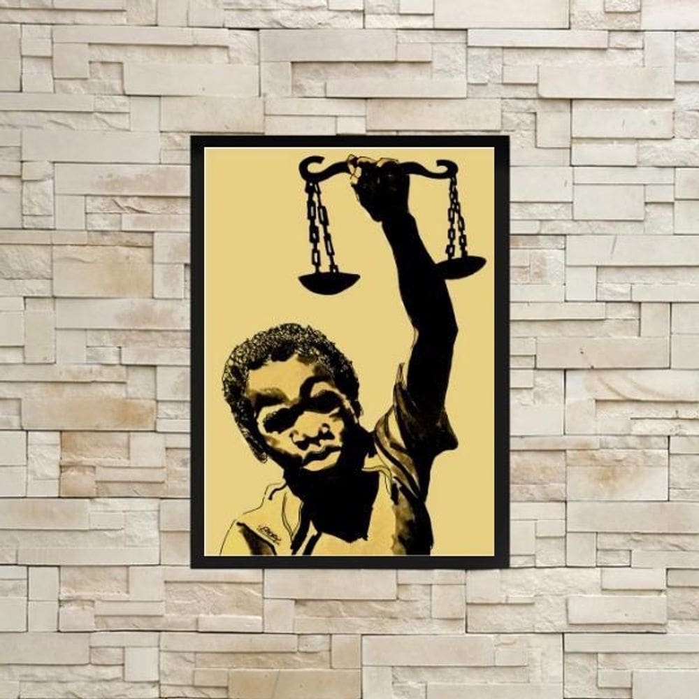 Quadro Decorativo Justiça Social 45X34Cm