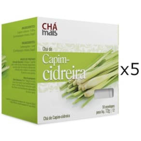 Chá Capim-Cidreira Natural Kit 5 Caixas De 10 Sachês Cada
