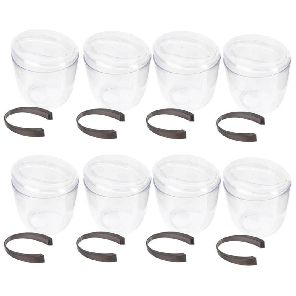 8 Baldes de Gelo com Tampa e Pegador 1,9L Transparente Crippa Plástico Champanheira