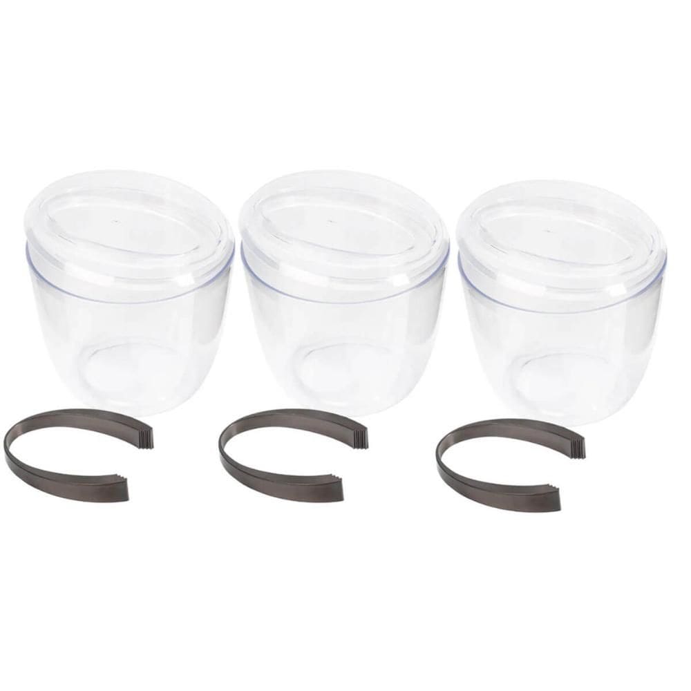 Kit 3 Baldes de Gelo com Tampa e Pegador 1,9L Transparente Crippa Plástico Champanheira