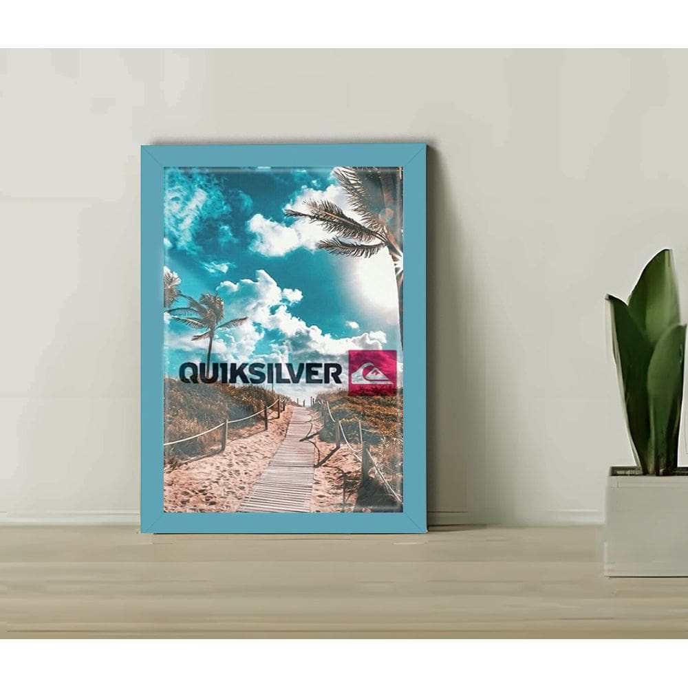 Quadro Decorativo Silver Trilha Sala Quarto +Vidro 33x25