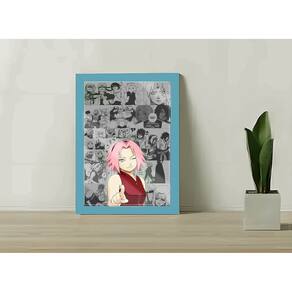 Quadro Decorativo Sakura Haruno C/ Moldura e Vidro 33x25 cm