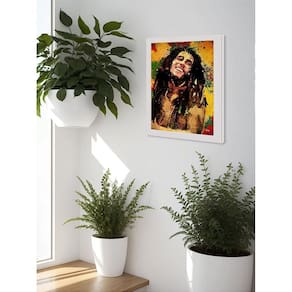 Quadro Decorativo Bob M. Pop Ink Sala Quarto + Vidro A4