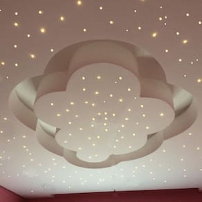 Kit Fibra Óptica 500 Noite Estrelado Decoração Bebê Branco