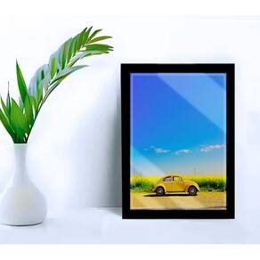 Quadro Decorativo Paisagem Vw Fusc C/ Moldura e Vidro 33x25cm