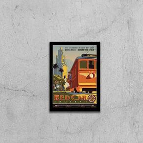 Quadro Cartaz Retrô Bonde Los Angeles 24X18Cm