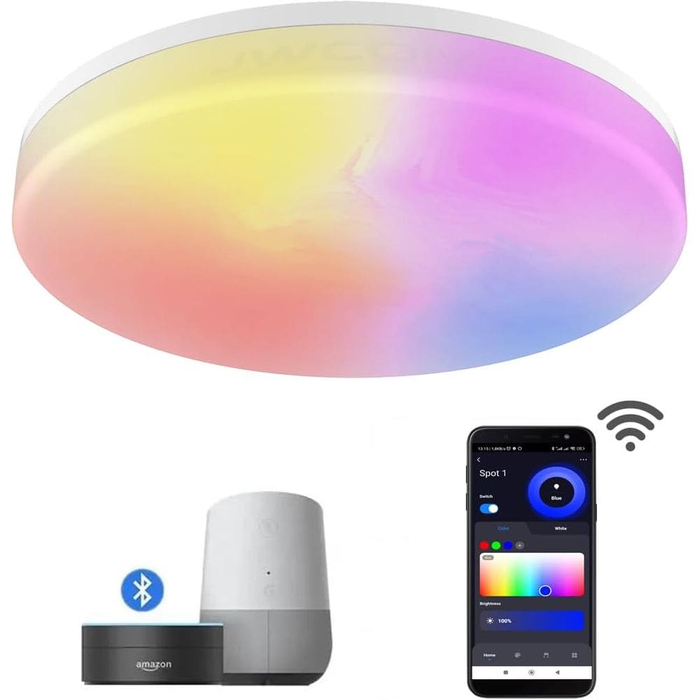 Plafon Painel Luminaria Smart RGB 110v 220v  Rgb 6500 K JWCOM ALEXA