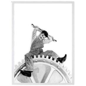 Quadro Chaplin Tempos Modernos 45x34cm - Vidro Branco