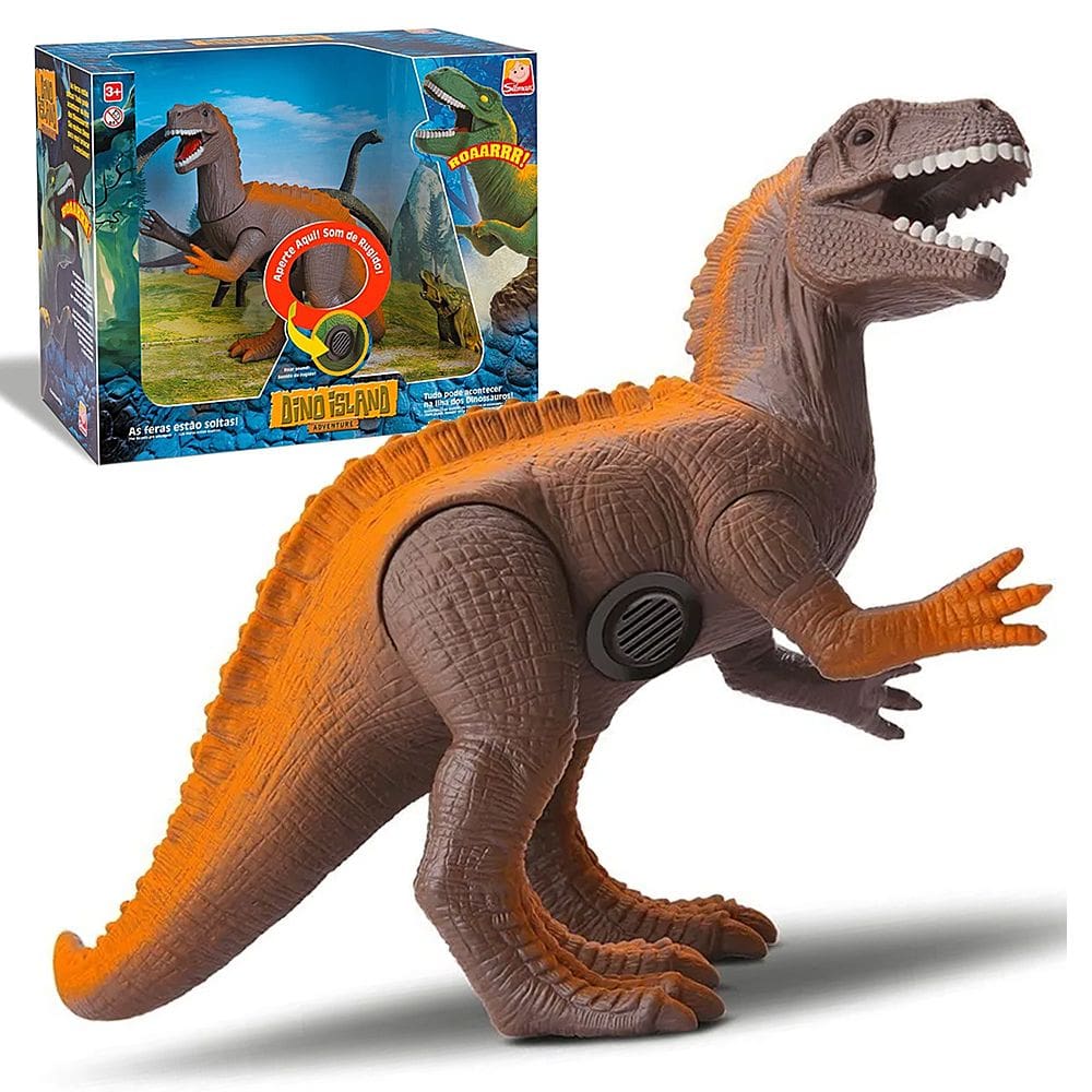 Dinossauro Articulado Acrocantossauro 21cm Com Som Brinquedo