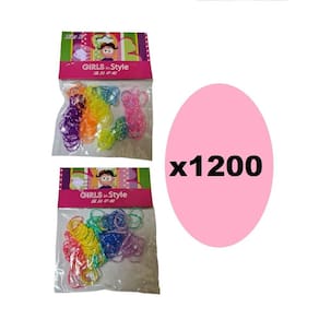 1200 Xuxinhas Elásticos De Silicone Colorida Com Bolinha