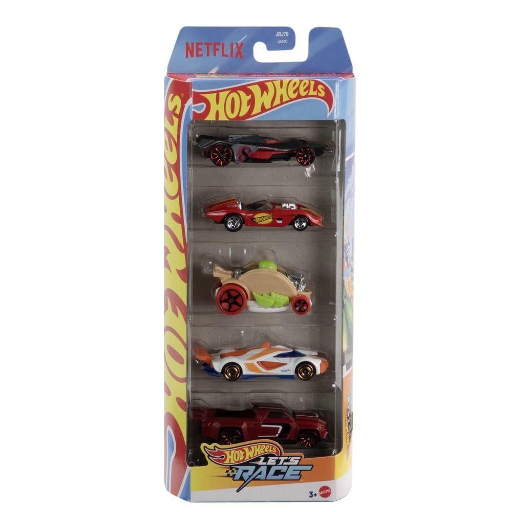 Hot Wheels Pacote 5 Veículos Let`s Race - Mattel