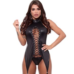 Body Cirrê Couro Sintético com Decote Trançado – Estilo, Charme e Conforto