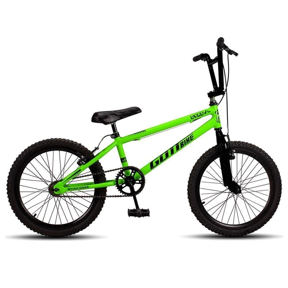 Bicicleta Infantil Aro 20 Bmx Freio V-brake Verde E Preto Gottbike